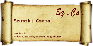 Szuszky Csaba névjegykártya