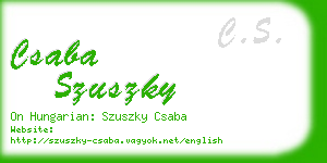 csaba szuszky business card